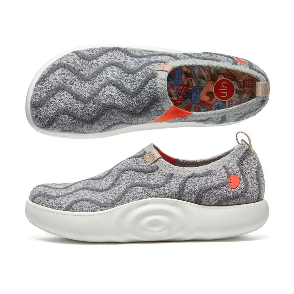 UIN Women's Walking Shoes Slip On Knitted Casual Sneaker (Toledo X- Grey Ripple) - Picture 3 of 10
